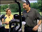 Paco gives Lisa Ryan some golf pointers