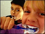 brushing teeth