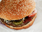juicy hamburger on a bun
