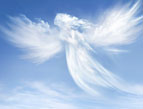 angel form in clouds