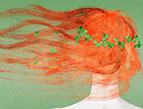 artists painting of redhead woman with shamrocks in her hair