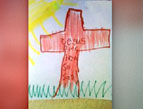 child's drawing of a cross
