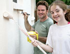 daily Devotion teen painting house with father