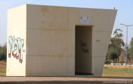 A bus stop bomb shelter