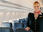 daily Devotion picture of airline attendant inside an airplane