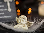 angel statue on altar