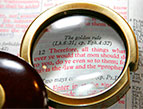 red letter Bible - magnifying lens