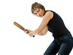 woman with baseball bat