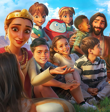 Children and Superbook Characters
